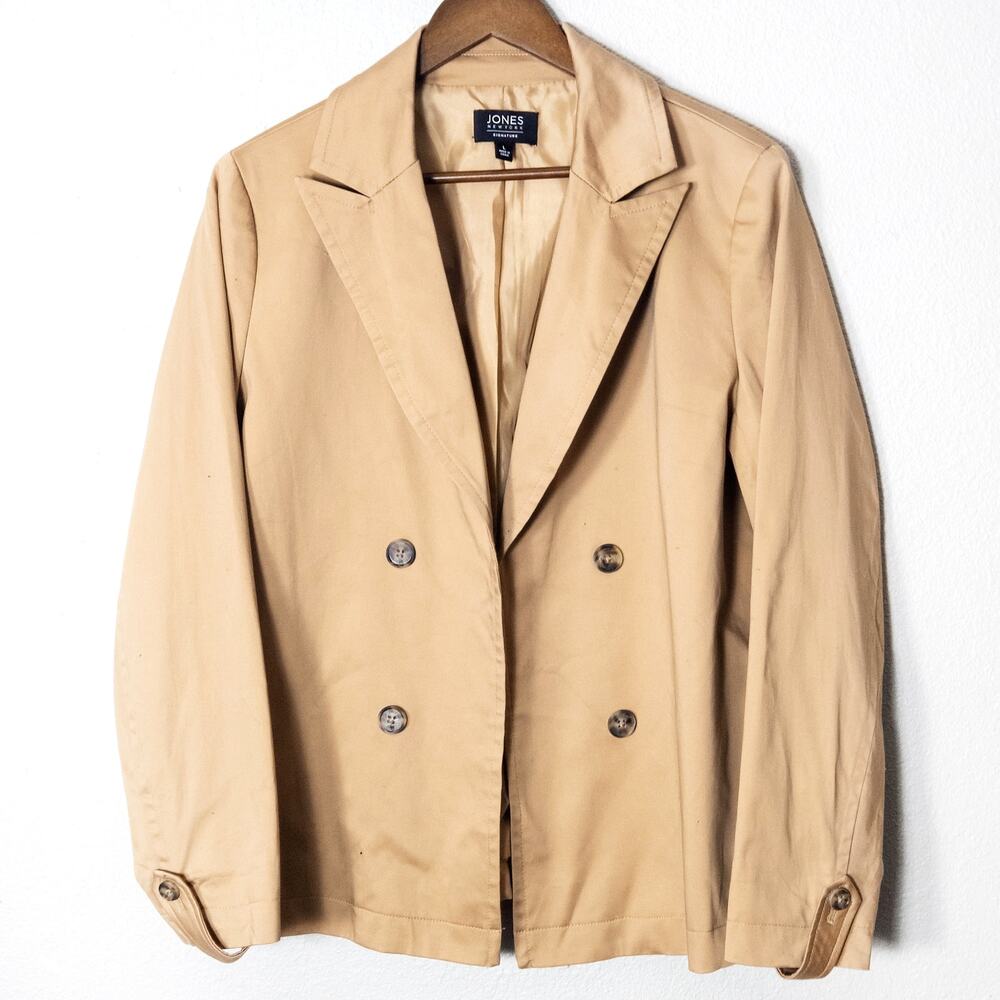 Jones New York Tan Jacket Size L Minimalist Quiet Luxury Tailored Blazer